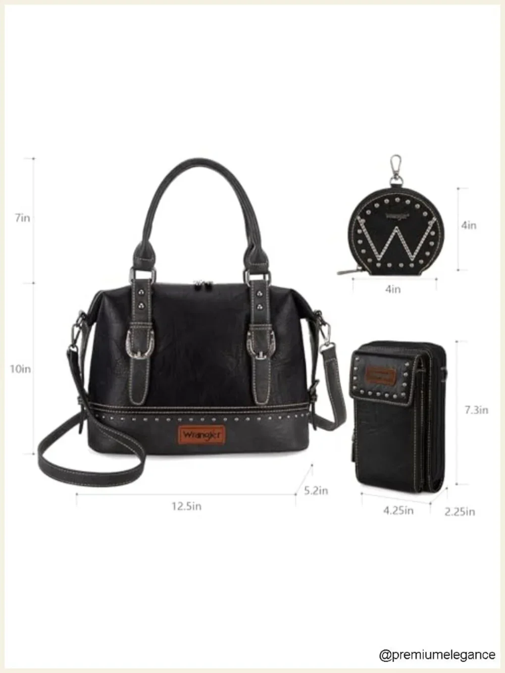 3-Piece Doctor Bag Set with Cell Phone Bag and Coin Purse